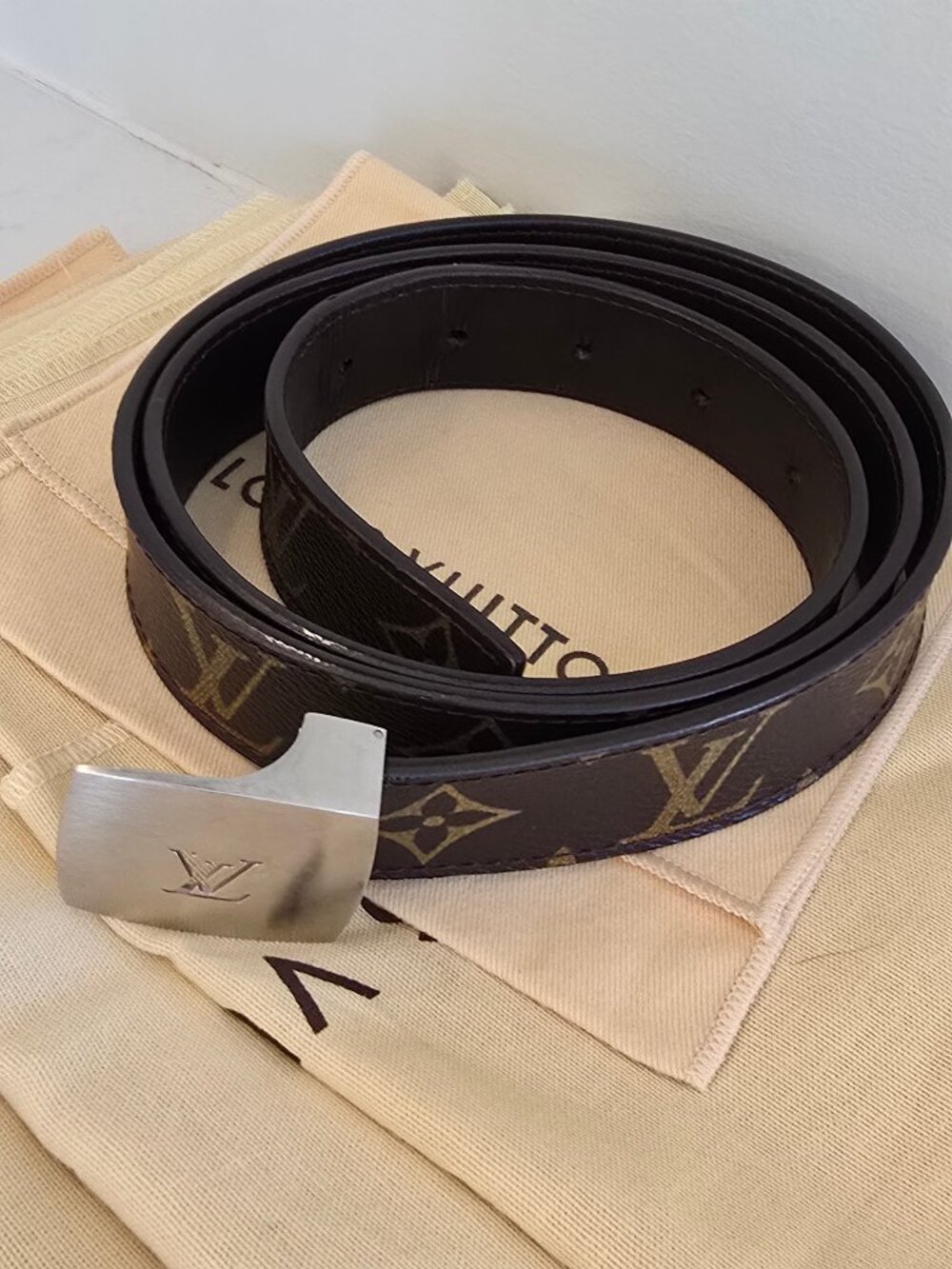 Vintage Louis Vuitton Monogram Belt Size 95/38 – Purchased Paris